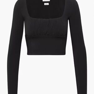 Wilfred Black Long Sleeve Crop Top